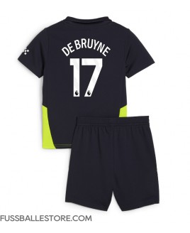 Günstige Manchester City Kevin De Bruyne #17 Auswärts Trikotsatzt Kinder 2024-25 Kurzarm (+ Kurze Hosen)